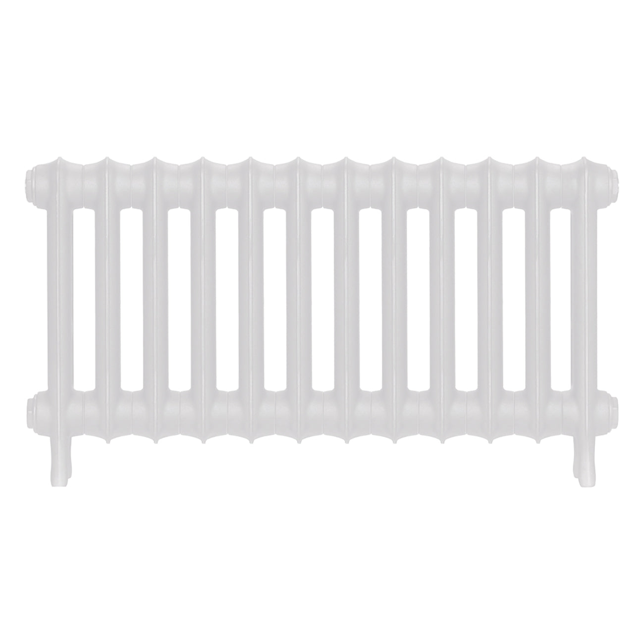 Emmeline II - Ceramic White Cast Iron Column Radiator H413mm x W828mm 2 Column - Wall Hung