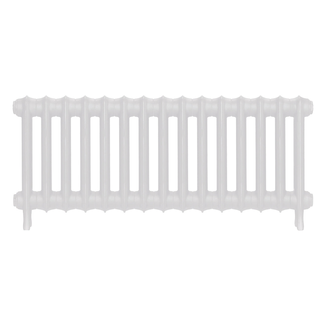 Emmeline II - Ceramic White Cast Iron Column Radiator H413mm x W1028mm 2 Column - Wall Hung