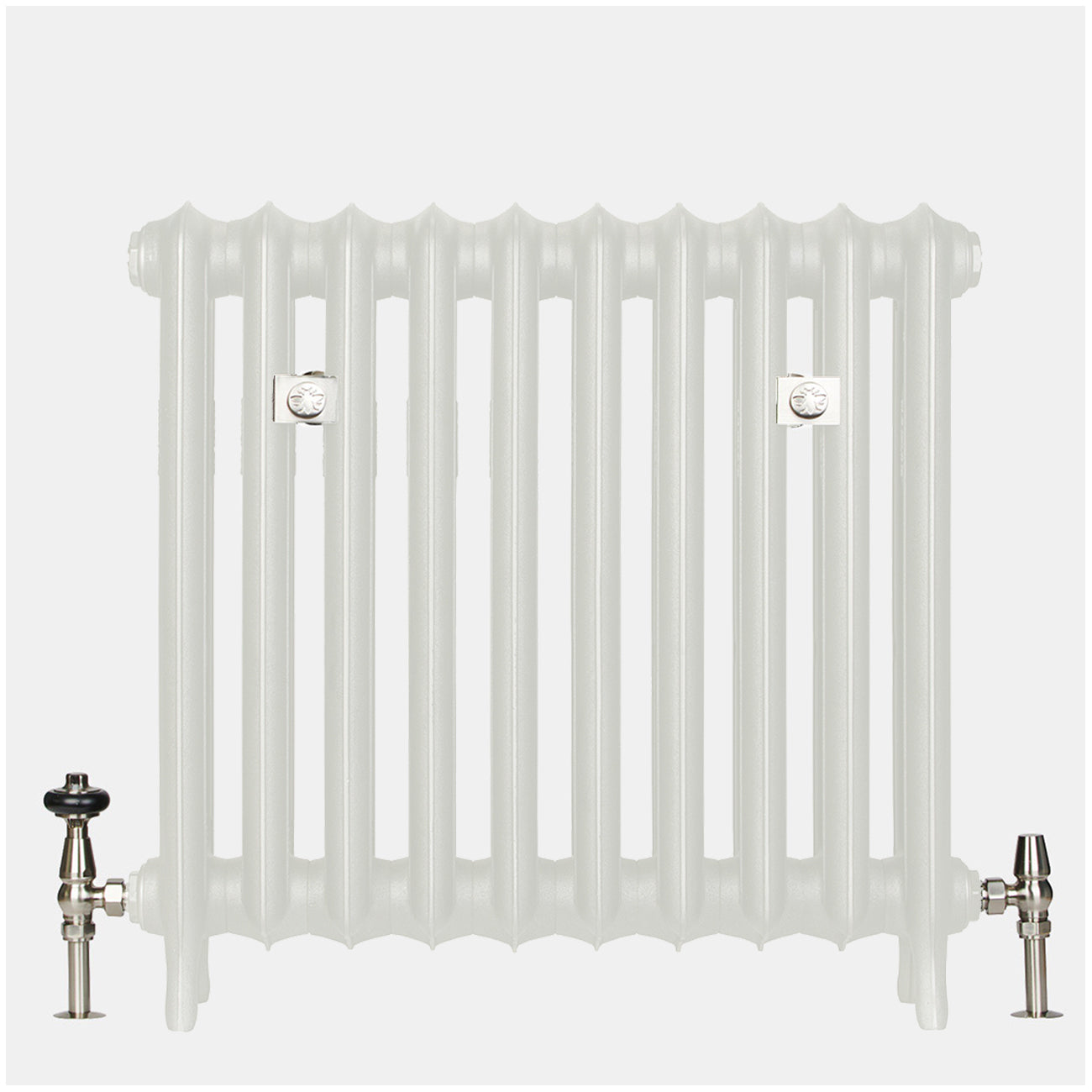 Emmeline II - Ceramic White Cast Iron Column Radiator H670mm x W895mm 2 Column - Floor Standing