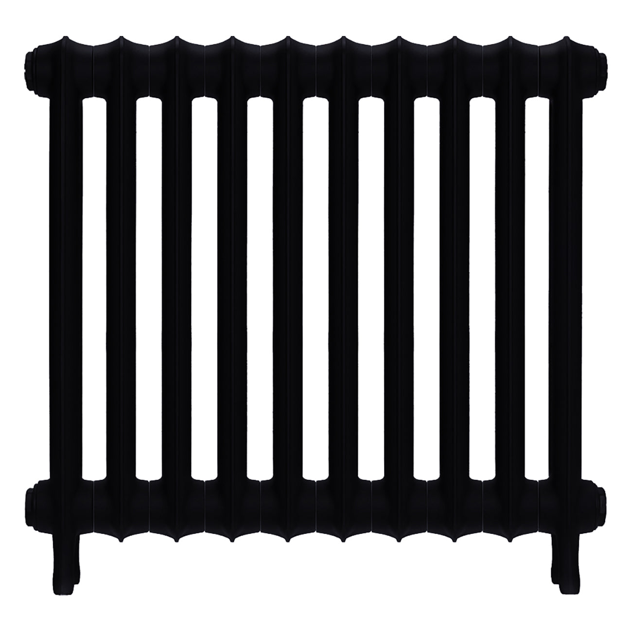 Emmeline I - Matt Black Cast Iron Column Radiator H607mm x W695mm 1 Column - Wall Hung