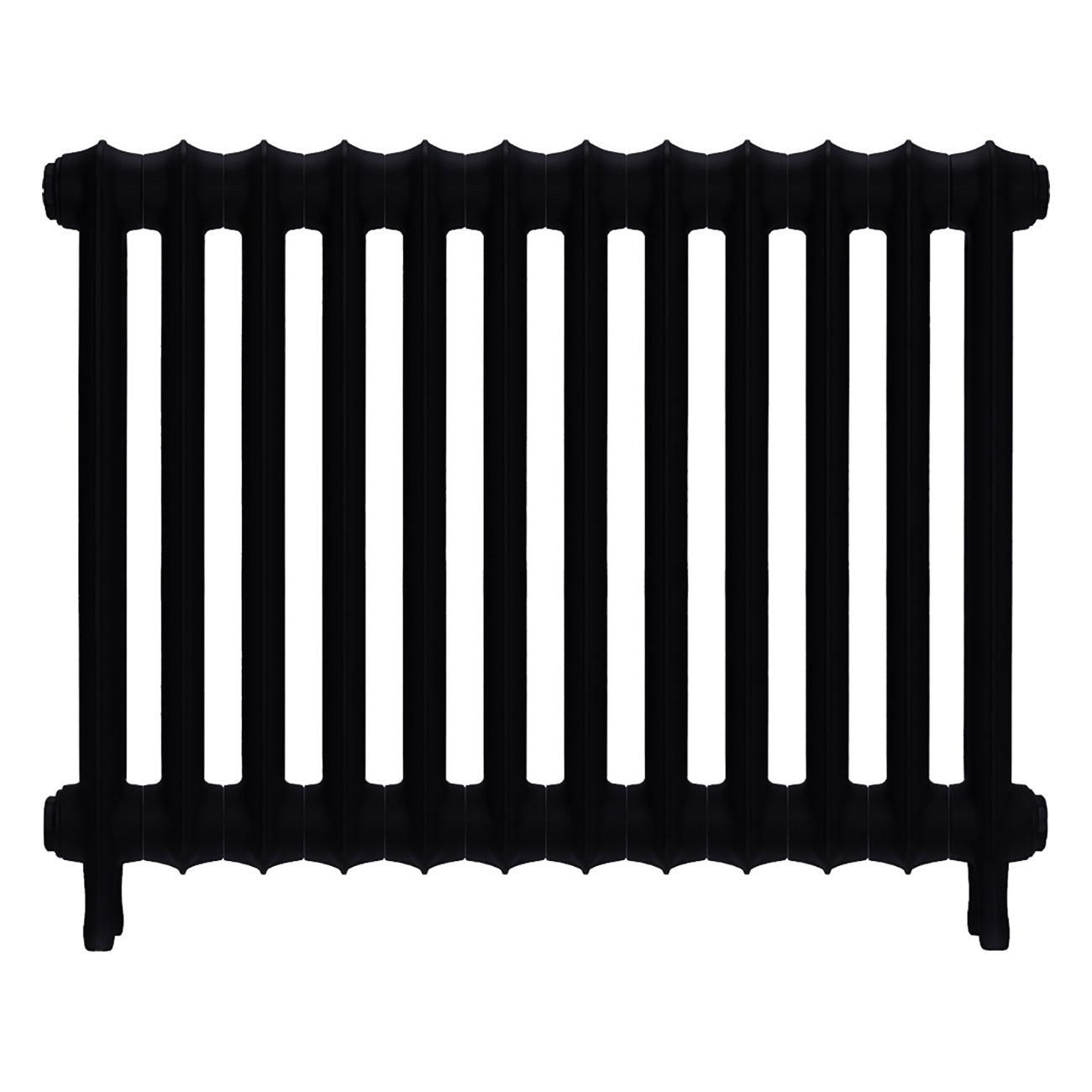 Emmeline I - Matt Black Cast Iron Column Radiator H607mm x W828mm 1 Column - Wall Hung