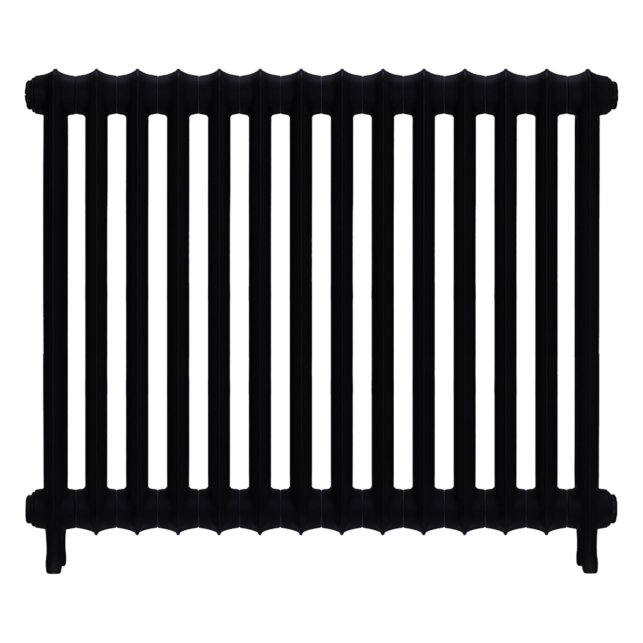 Emmeline I - Matt Black Cast Iron Column Radiator H807mm x W961mm 1 Column - Wall Hung