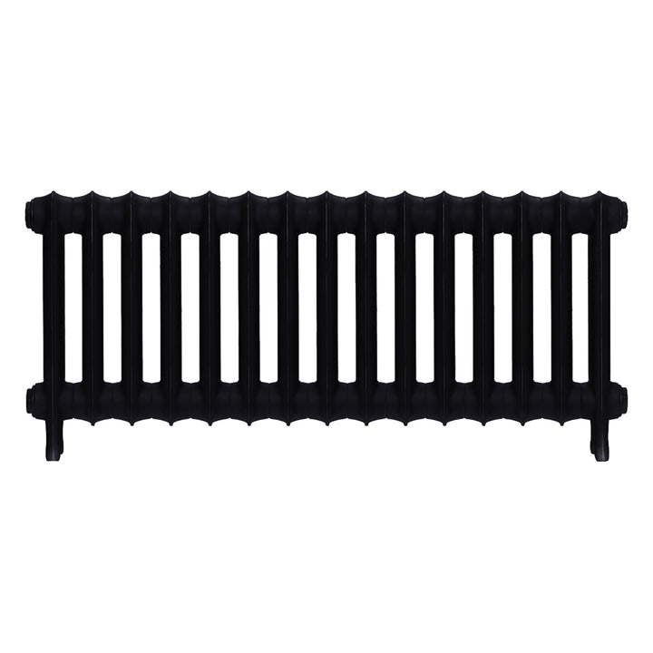 Emmeline I - Matt Black Cast Iron Column Radiator H407mm x W1028mm 1 Column - Wall Hung
