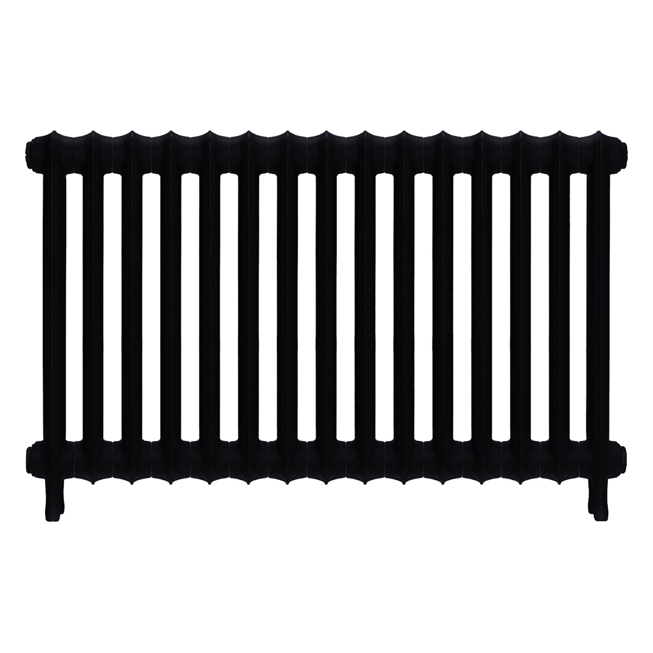 Emmeline II - Matt Black Cast Iron Column Radiator H613mm x W1028mm 2 Column - Wall Hung