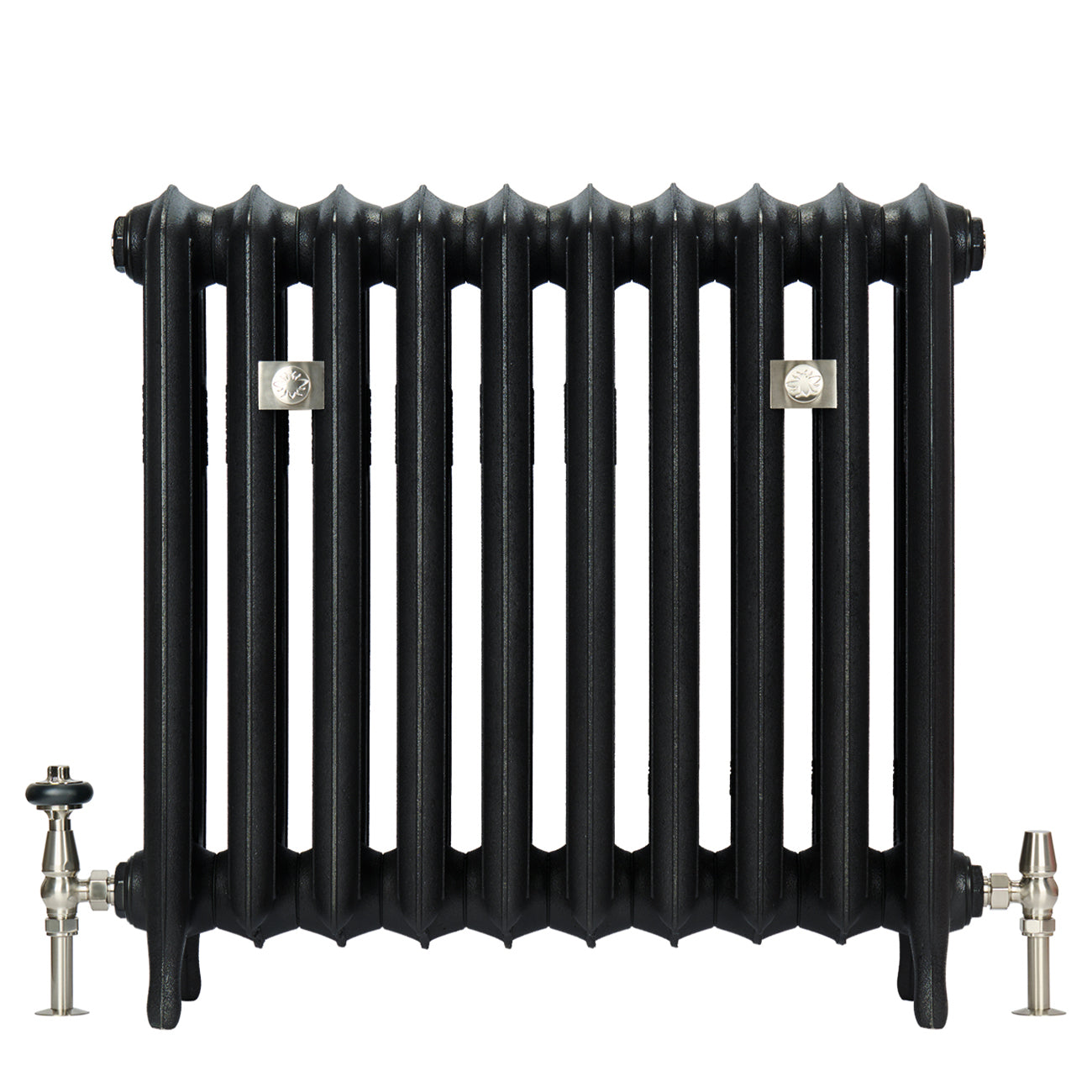 Emmeline III - Matt Black Cast Iron Column Radiator H670mm x W296mm 3 Column - Floor Standing