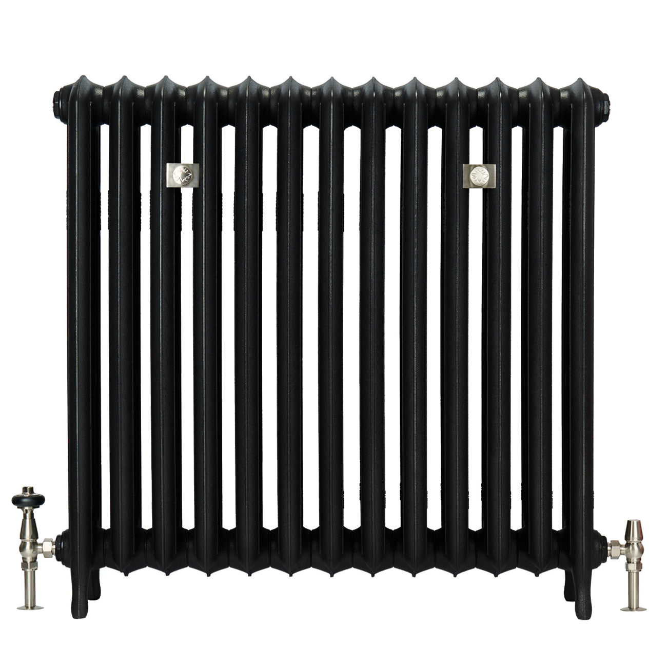 Emmeline III - Matt Black Cast Iron Column Radiator H870mm x W496mm 3 Column - Floor Standing