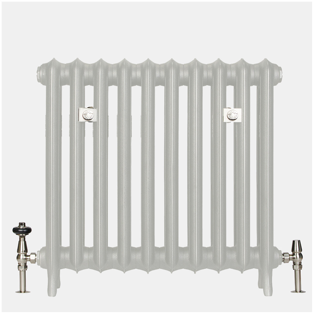 Emmeline II - Pebble Grey Cast Iron Column Radiator H670mm x W828mm 2 Column - Floor Standing