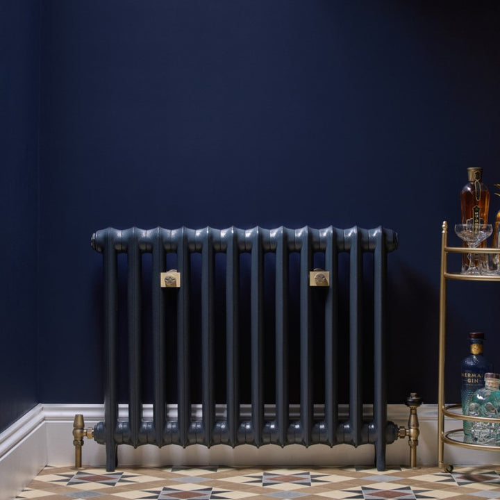 Emmeline II - Midnight Ink Cast Iron Column Radiator H470mm x W363mm 2 Column - Floor Standing