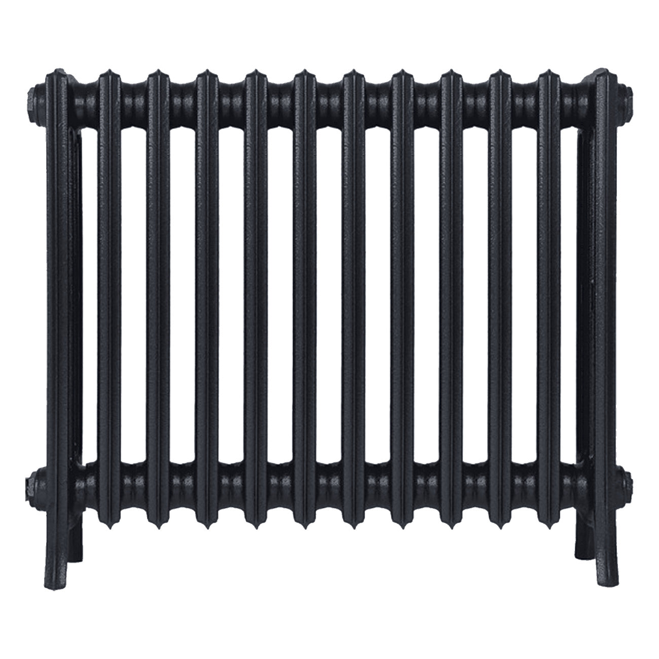 Grace - Astral Grey Dark Cast Iron Column Radiator H650mm x W756mm 4 Column - Floor Standing