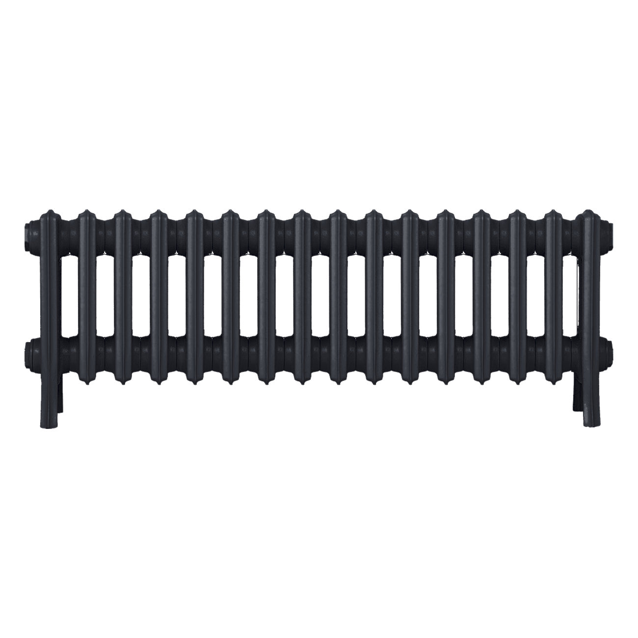 Grace - Astral Grey Dark Cast Iron Column Radiator H350mm x W998mm 4 Column - Floor Standing