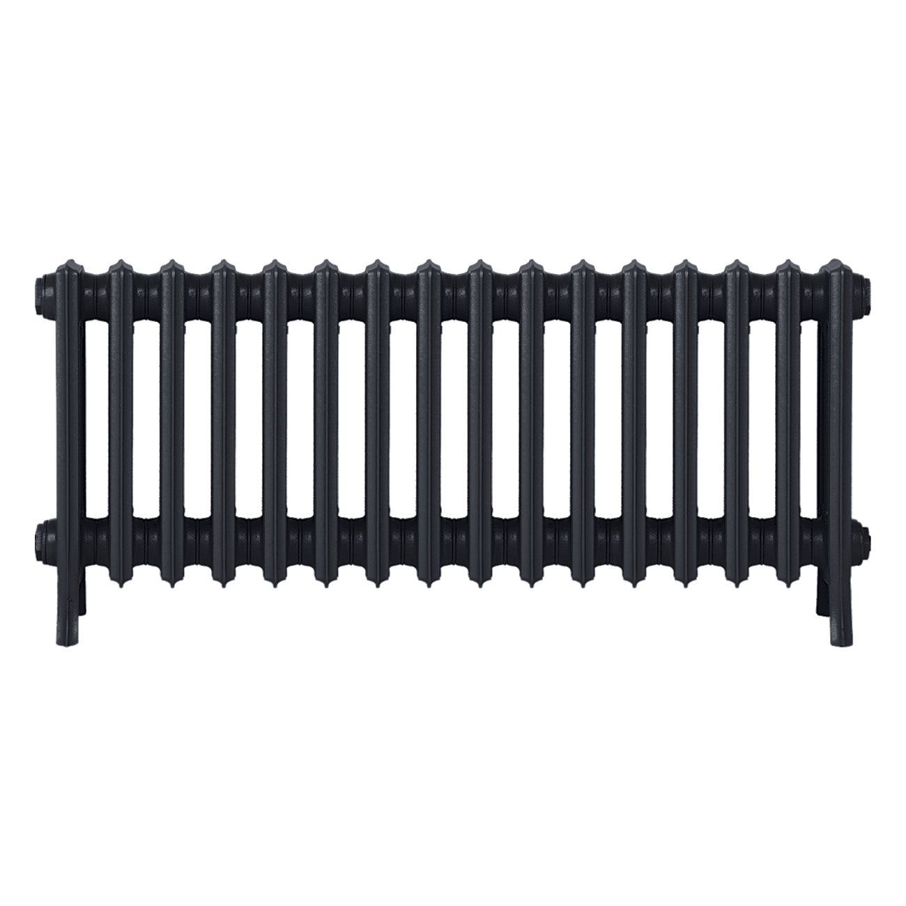 Grace - Astral Grey Dark Cast Iron Column Radiator H450mm x W998mm 4 Column - Wall Hung