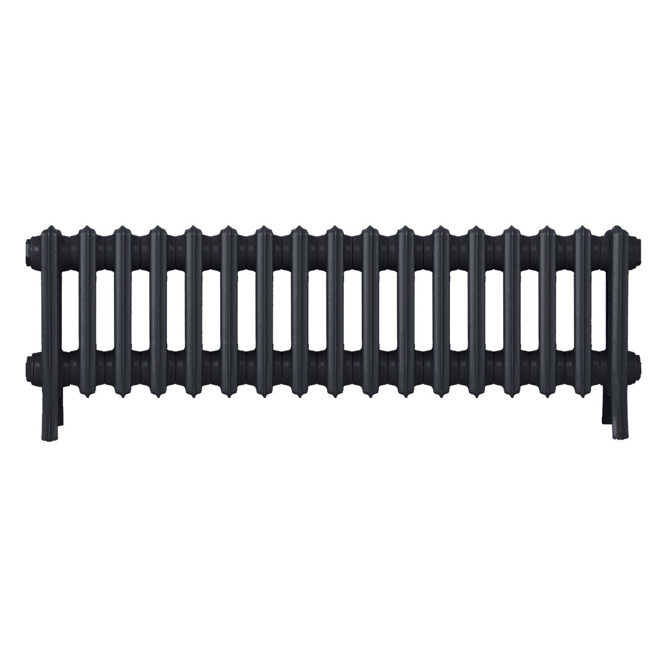 Grace - Astral Grey Dark Cast Iron Column Radiator H350mm x W1059mm 4 Column - Floor Standing