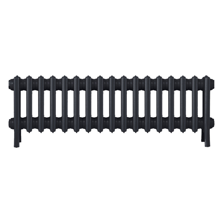 Grace - Astral Grey Dark Cast Iron Column Radiator H350mm x W1059mm 4 Column - Floor Standing