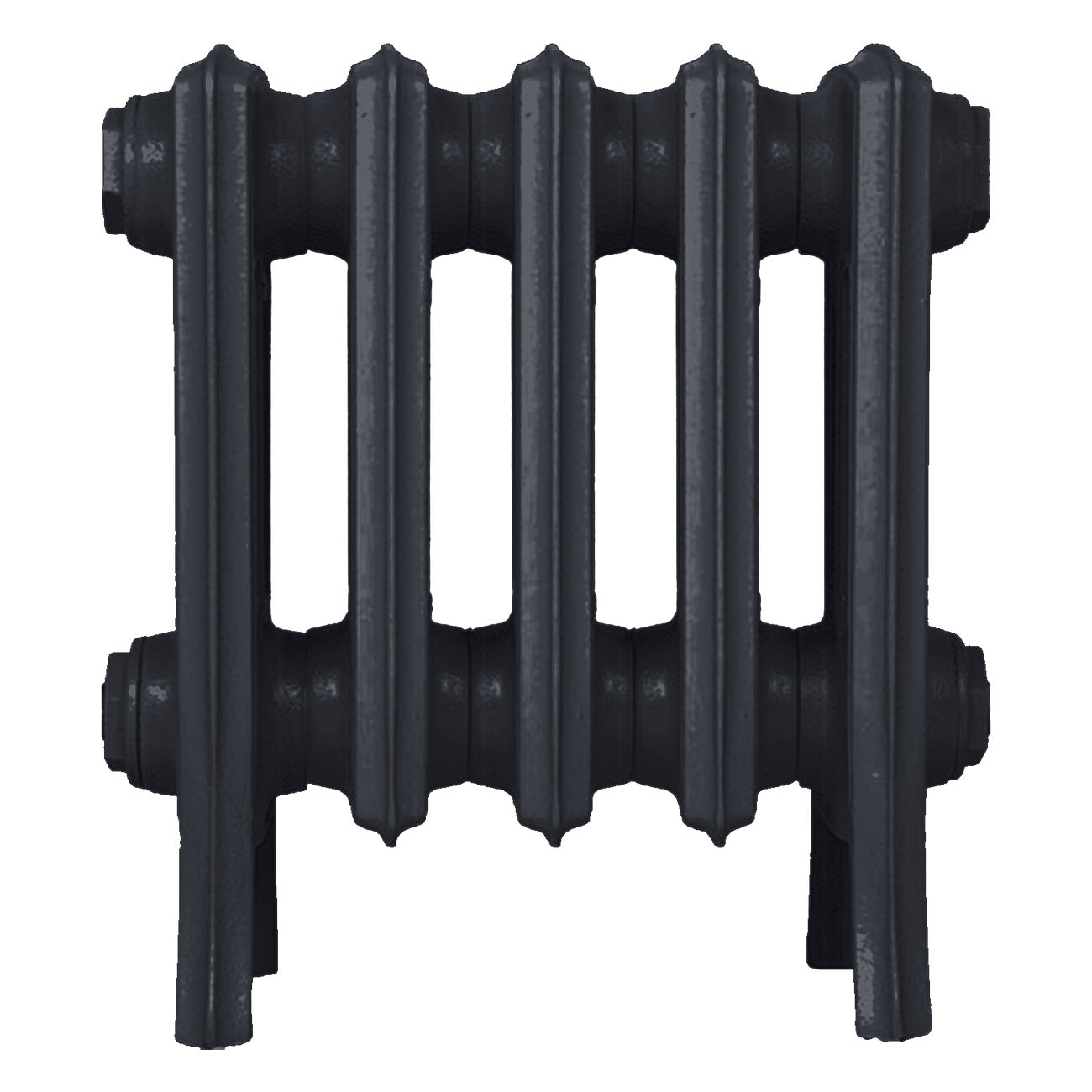 Grace - Astral Grey Dark Cast Iron Column Radiator H350mm x W333mm 4 Column - Floor Standing