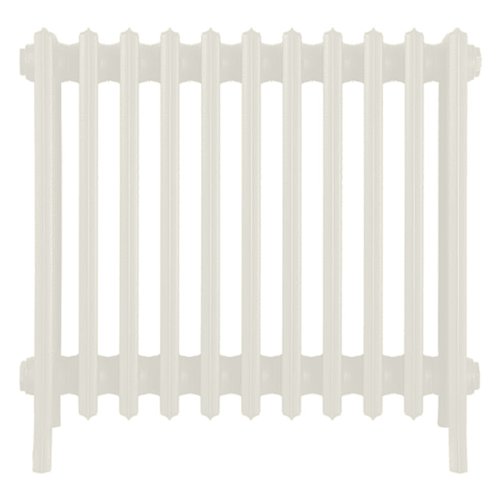Grace - Chalk White Cast Iron Column Radiator H600mm x W696mm 6 Column - Wall Hung