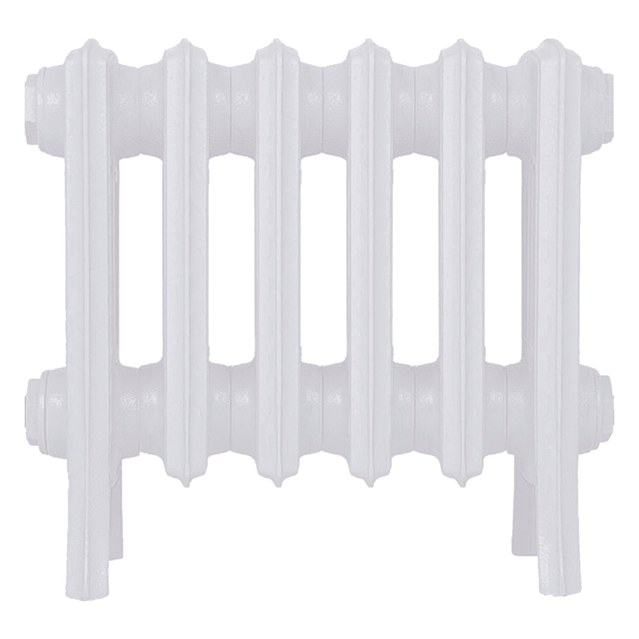 Grace - Ceramic White Cast Iron Column Radiator H350mm x W393mm 4 Column - Floor Standing