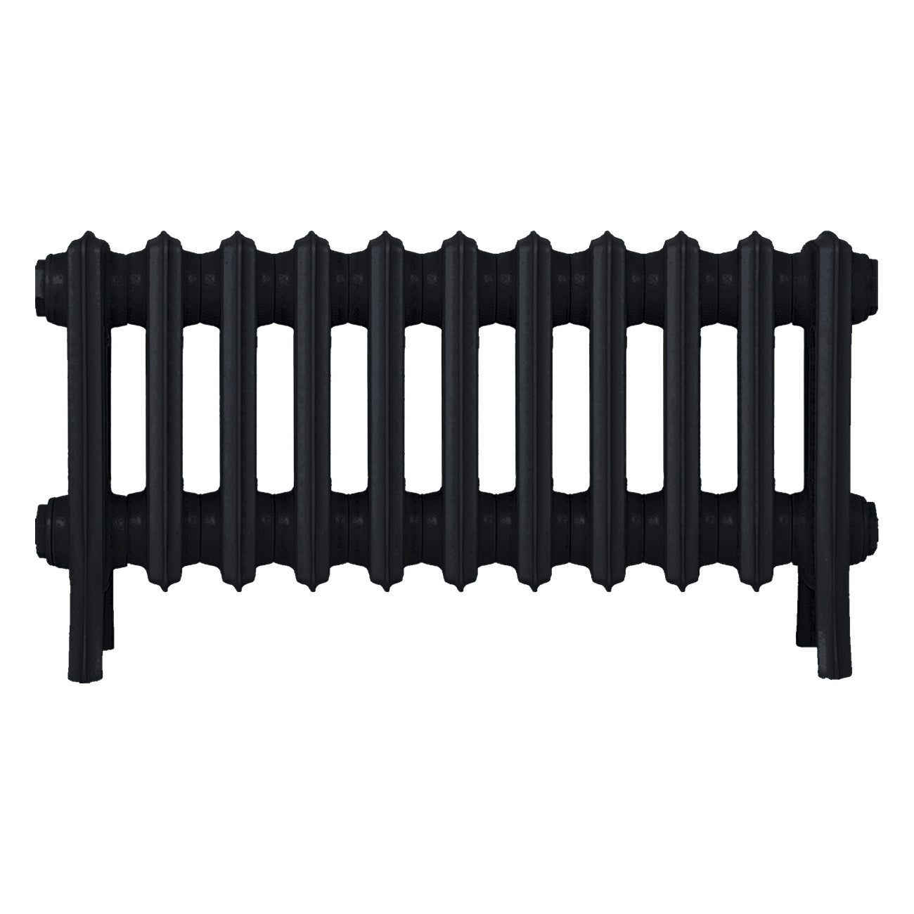 Grace - Matt Black Cast Iron Column Radiator H300mm x W696mm 4 Column - Wall Hung