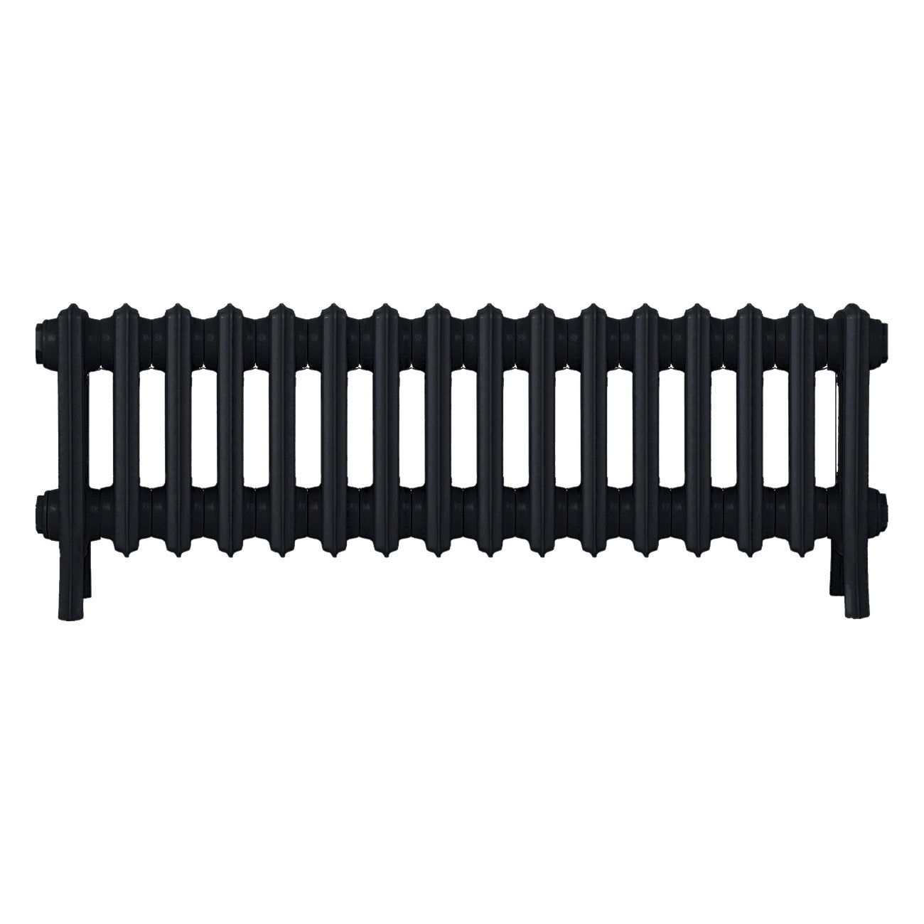 Grace - Matt Black Cast Iron Column Radiator H300mm x W998mm 4 Column - Wall Hung