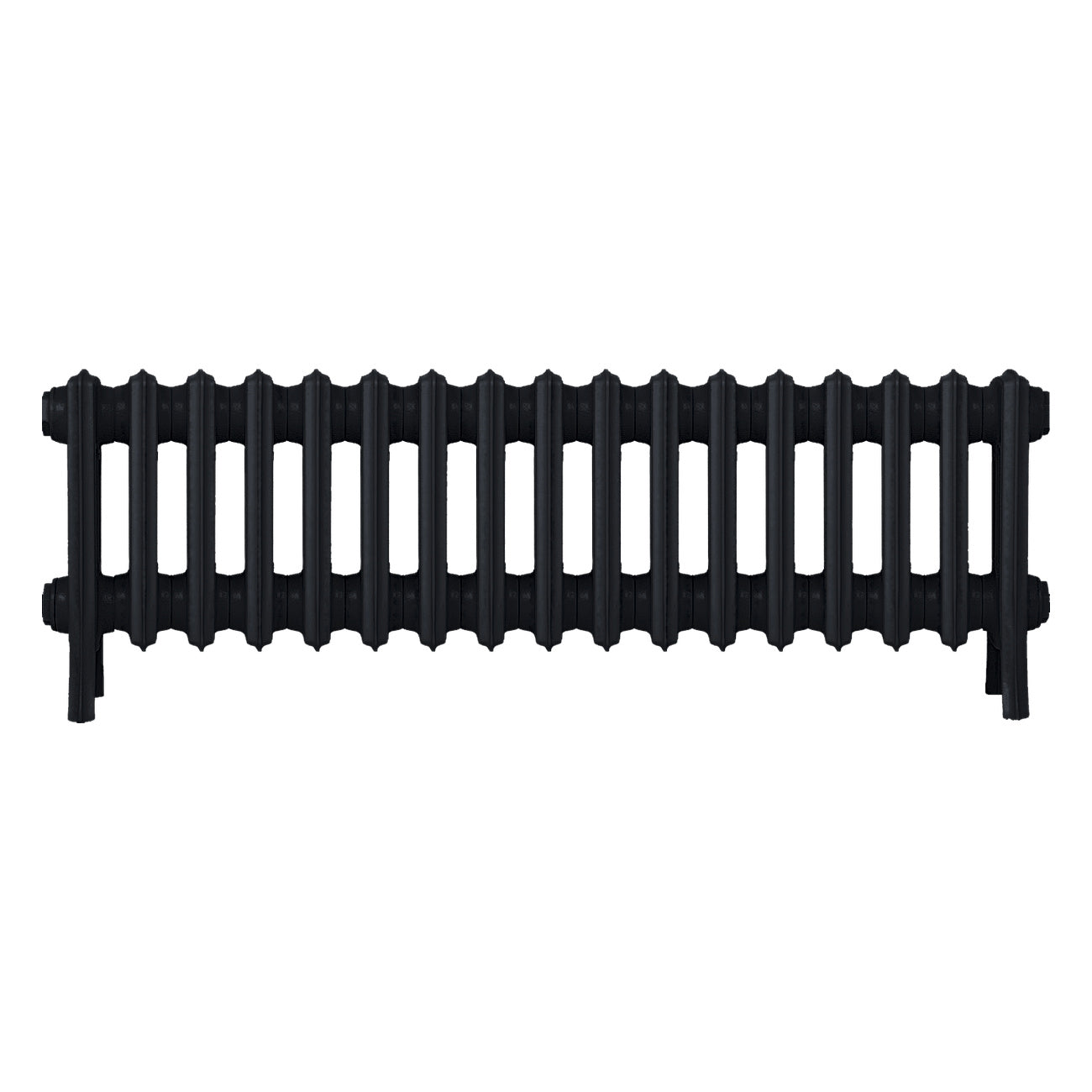 Grace - Matt Black Cast Iron Column Radiator H300mm x W1059mm 4 Column - Wall Hung