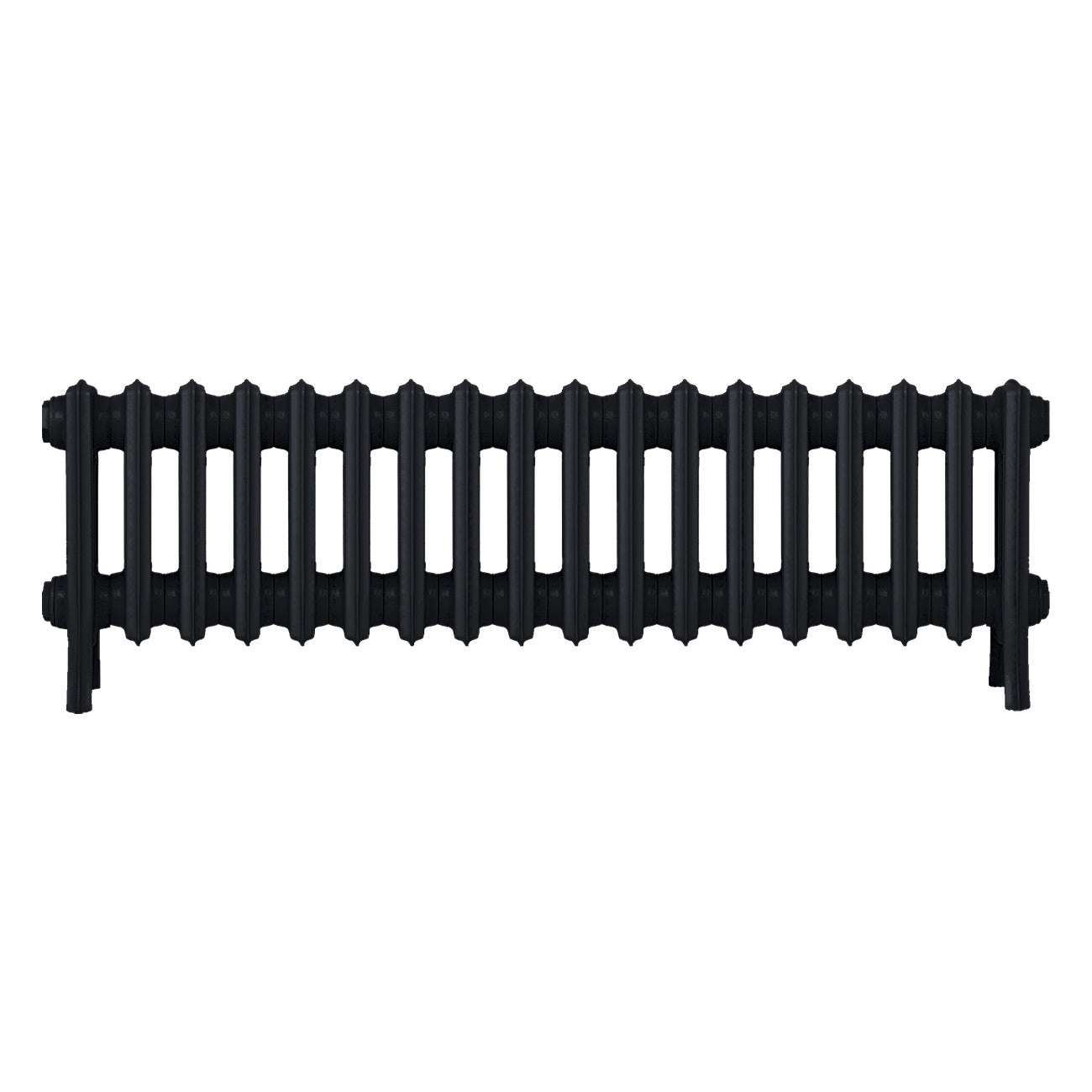 Grace - Matt Black Cast Iron Column Radiator H350mm x W1119mm 4 Column - Floor Standing