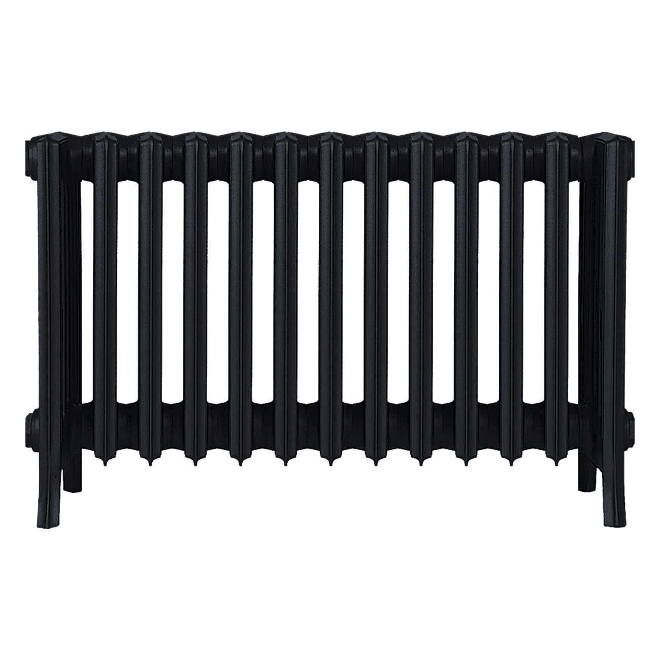 Grace - Matt Black Cast Iron Column Radiator H450mm x W817mm 6 Column - Wall Hung