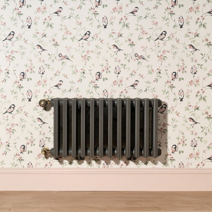Grace - Quartz Grey Cast Iron Column Radiator H450mm x W1059mm 4 Column - Wall Hung