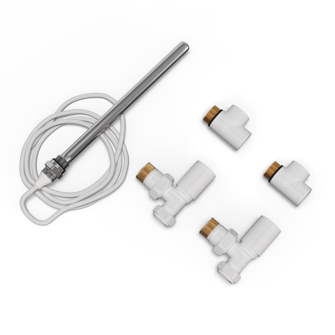 Talus - Dual Fuel Towel Rail Kit 200w Standard White