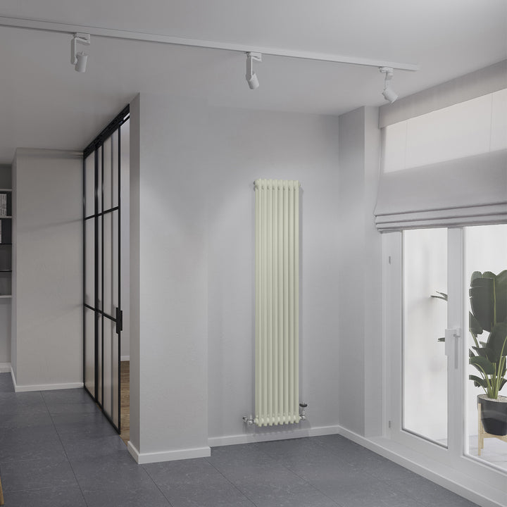 Alpha - Pebble Grey Vertical Column Radiator H1800mm x W372mm 2 Column