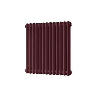 Alpha gloss wine red 2 column radiator, 600mm high x 592mm wide