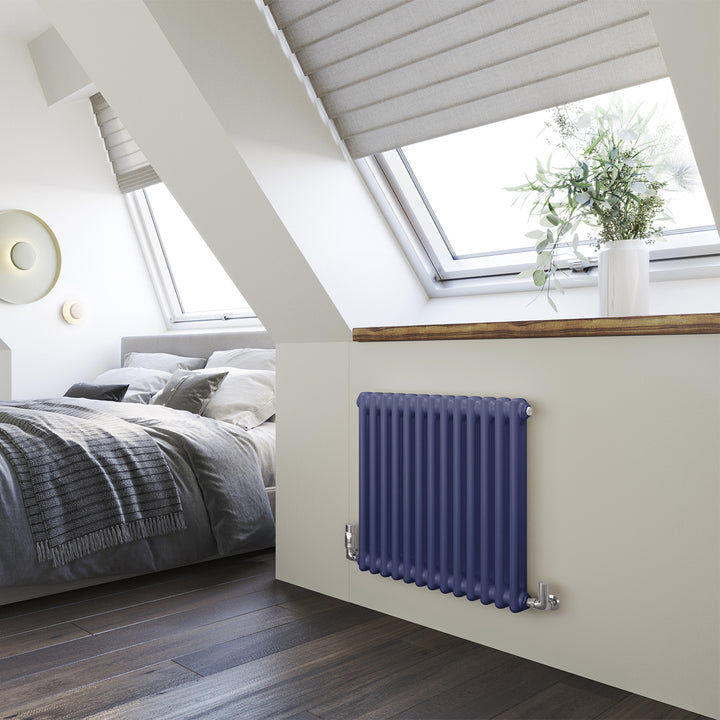 Alpha - Cobalt Blue Column Radiator H600mm x W592mm 2 Column