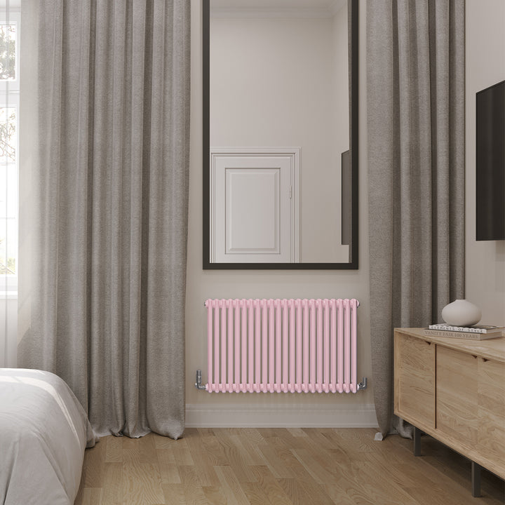 Alpha - Light Pink Column Radiator H600mm x W988mm 2 Column