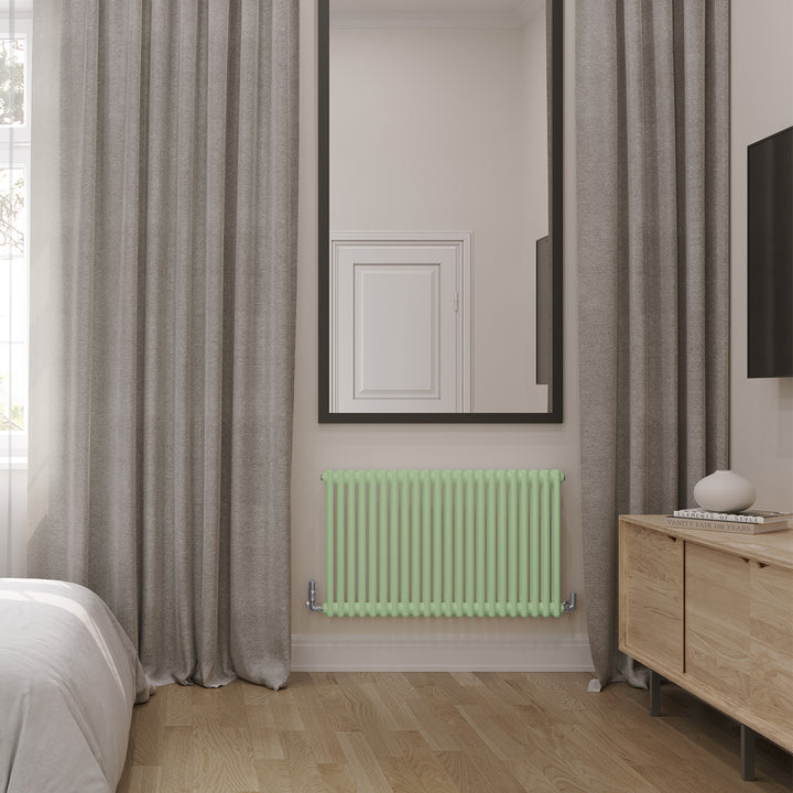 Alpha - Pale Green Column Radiator H600mm x W988mm 2 Column