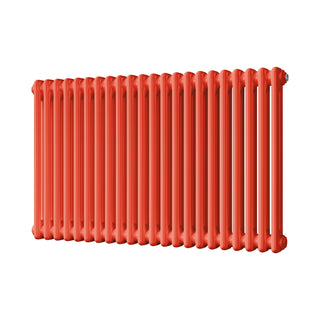 Alpha semi-gloss signature latent bright red 2 column radiator, 600mm high x 988mm wide