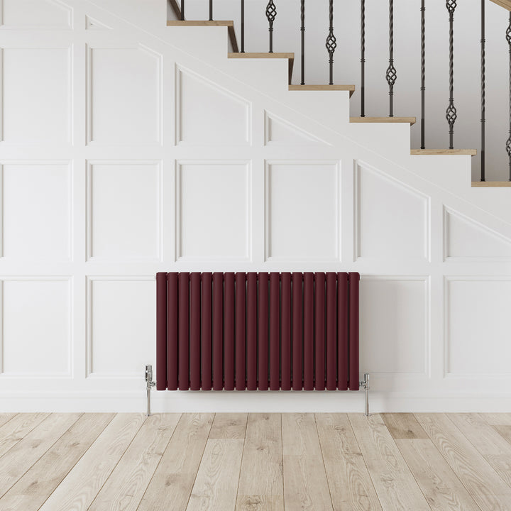 Omeara - Wine Red Horizontal Radiator H600mm x W1044mm Double Panel