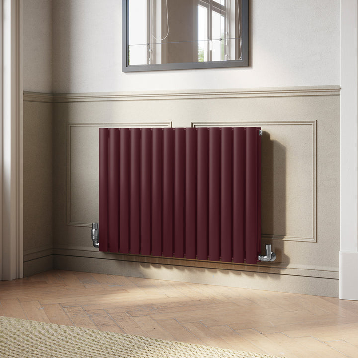 Omeara - Wine Red Horizontal Radiator H600mm x W812mm Double Panel