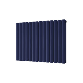 Omeara gloss cobalt blue horizontal double-panel radiator, 600mm high x 812mm wide
