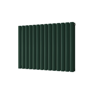 Omeara gloss moss green horizontal double-panel radiator, 600mm high x 812mm wide