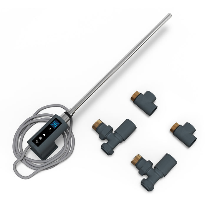 INOW - Dual Fuel Towel Rail Kit 300w Thermostatic WIFI Anthracite
