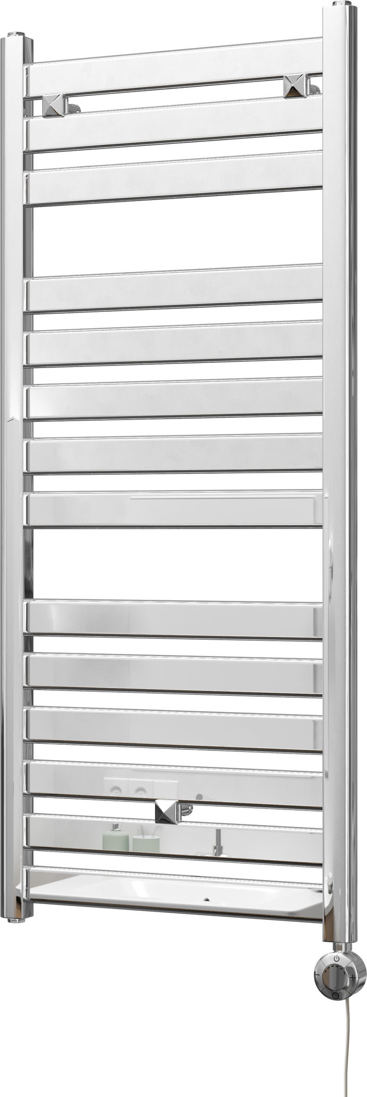 Capri - Chrome Electric Towel Rail H1147mm x W500mm Straight 300w Thermostatic