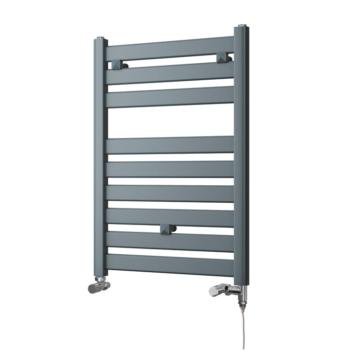 Capri - Anthracite Dual Fuel Towel Rail H719mm x W500mm Standard - Straight
