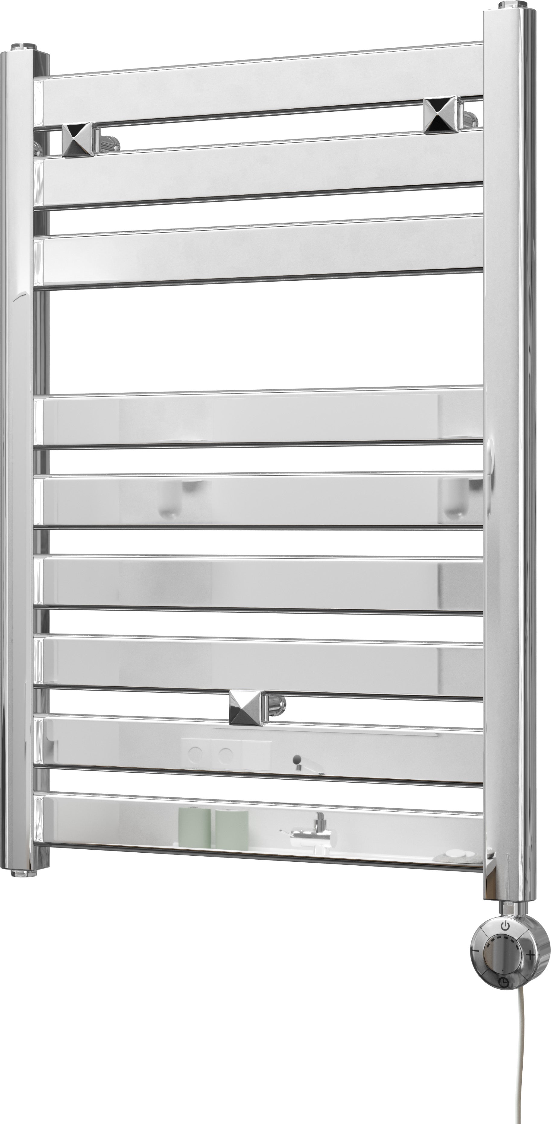 Capri - Chrome Electric Towel Rail H719mm x W500mm Straight 300w Thermostatic