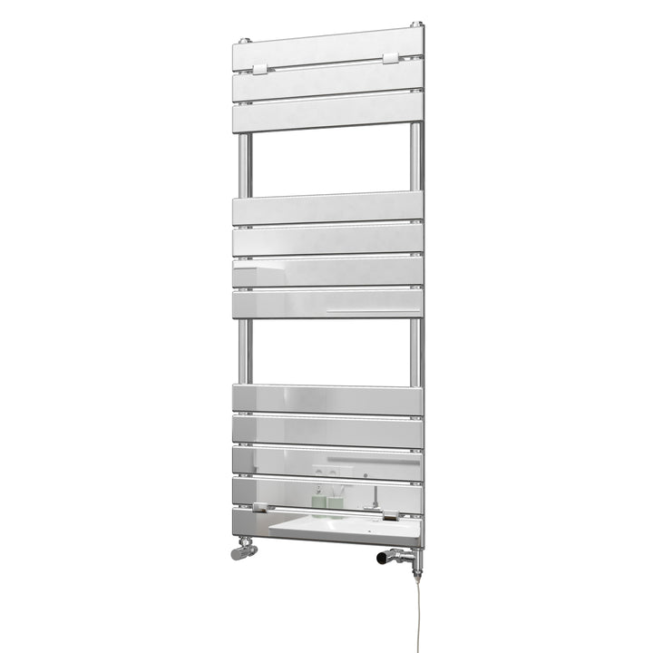 Egadi - Chrome Dual Fuel Towel Rail H1213mm x W500mm Standard - Straight