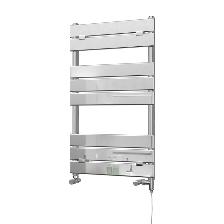 Egadi - Chrome Dual Fuel Towel Rail H840mm x W500mm Standard - Straight