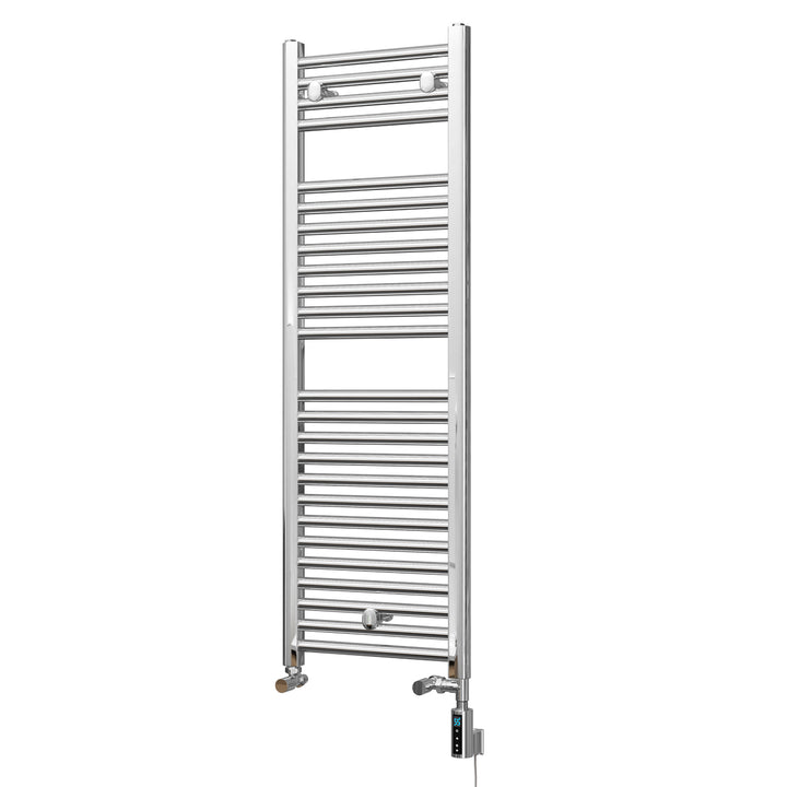 Roma - Chrome Dual Fuel Towel Rail H1230mm x W400mm Thermostatic WIFI - Straight