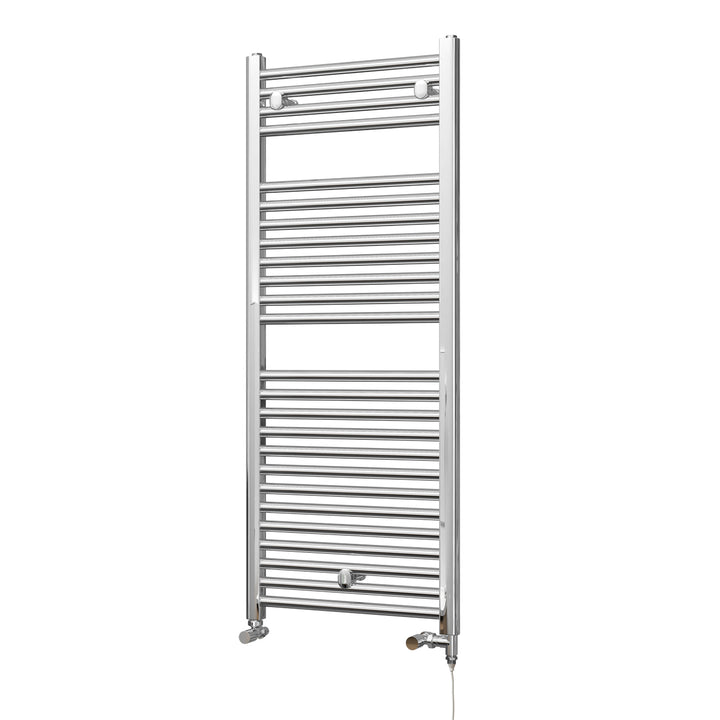 Roma - Chrome Dual Fuel Towel Rail H1230mm x W500mm Standard - Straight