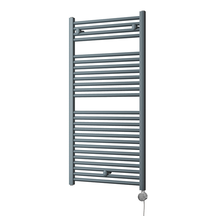 Roma - Anthracite Electric Towel Rail H1230mm x W600mm Straight 600w Thermostatic