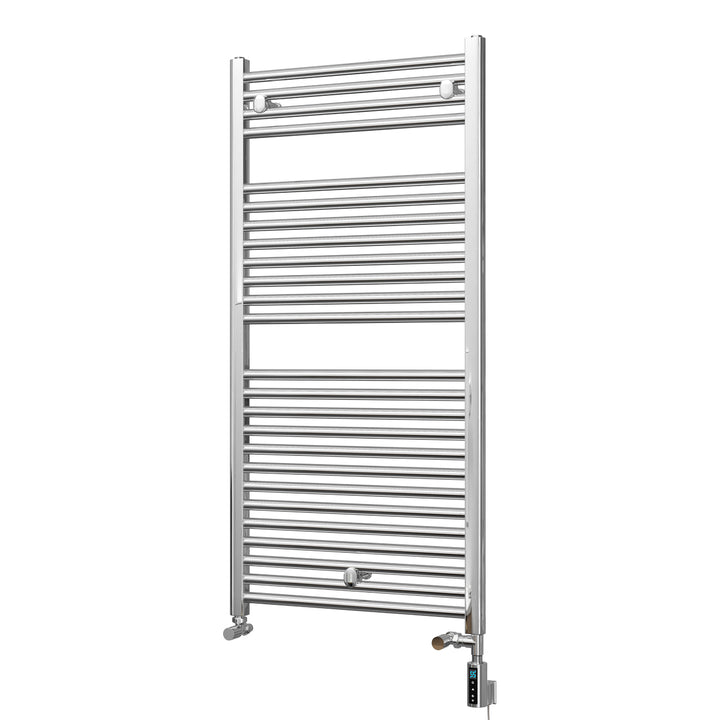 Roma - Chrome Dual Fuel Towel Rail H1230mm x W600mm Thermostatic WIFI - Straight