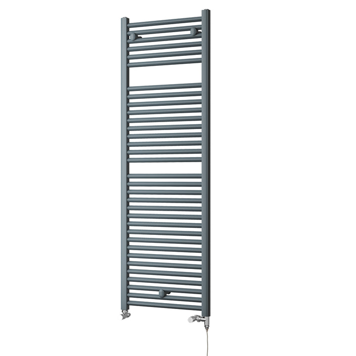 Roma - Anthracite Dual Fuel Towel Rail H1512mm x W500mm Standard - Straight