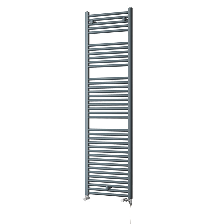 Roma - Anthracite Dual Fuel Towel Rail H1785mm x W500mm Standard - Straight