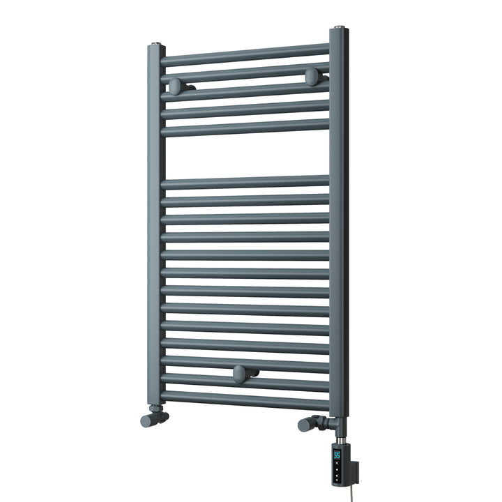 Roma - Anthracite Dual Fuel Towel Rail H842mm x W500mm Thermostatic WIFI - Straight